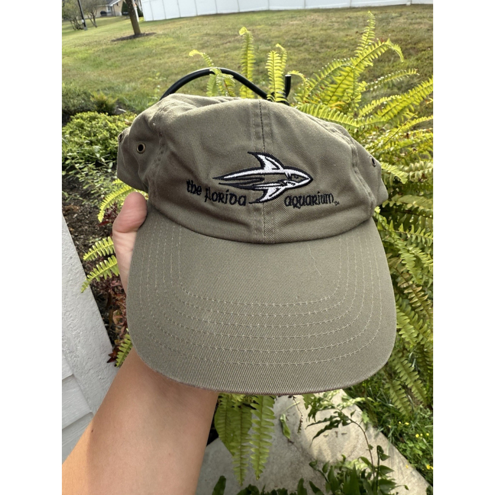 Men’s Vintage The Florida Aquarium Olive Green Hat Adjustable